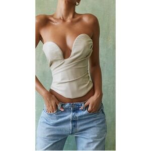 NWT House of CB 'Saffira' Fog Plunge Vegan
Leather Corset Sz Small SOLD OUT $135